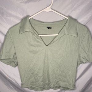 Green SHEIN cropped top.